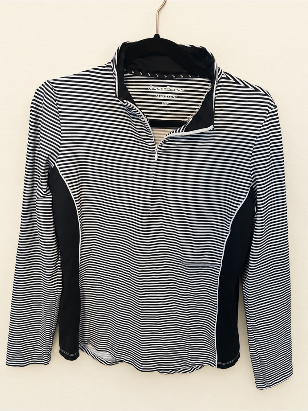 Tommy Bahama IslandZone Striped Quarter Zip Long Sleeve Pullover S